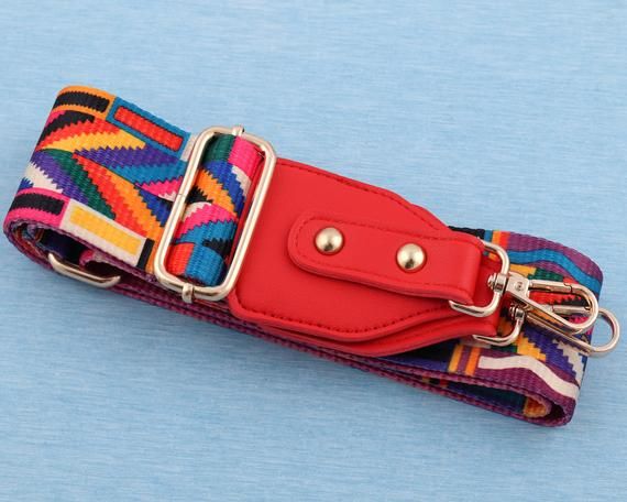 2" width irregular pattern handmade red adjuster bag strap,50mm purse strap,nylon adjustable bag strap replacement cross body shoulder strapMaterials:alloy,metal,iron,nylon,leatherAdjuster Sizes: 0.87m-1.3m(1pc bag strap ,1 pc adjuster buckle and 2pcs swivel clasps)Bag Strap Width: 50mmSwivel Clasp: 20mmAdjuster Buckle Inner: 50mmBag Strap Colors:red,rainbowHardware Colors:light goldQuantity:1 pc(1pc bag strap ,1 pc adjuster buckle and 2pcs swivel clasps)Type/Use：Adjuster Bag Strap/Replacement b Adjustable Bag Strap, Irregular Patterns, Adjustable Bag, Red Purses, Purse Strap, Guitar Strap, Bag Straps, Purses And Handbags, Cross Body