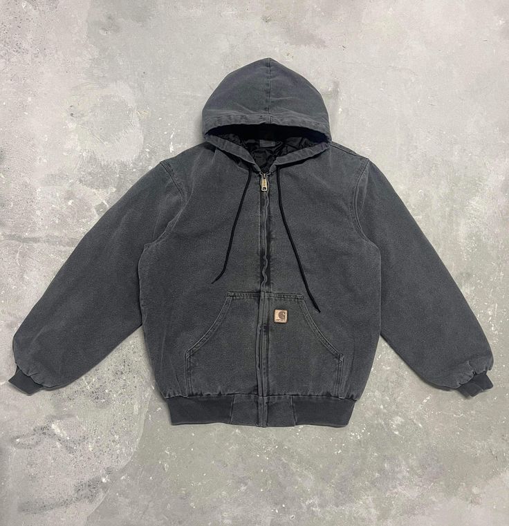 Carhartt J130 Jacket WIP BLK - Etsy Jackets Zip Up, Carhartt Workwear Jacket, Carhartt Winter Jacket, Cargarte Jacket, Carhartt Jacket Black, Carhartt Zip Up Hoodie Outfit, Carhartt Zip Up, Cathartic Jacket, Black Carhartt Jacket Outfit