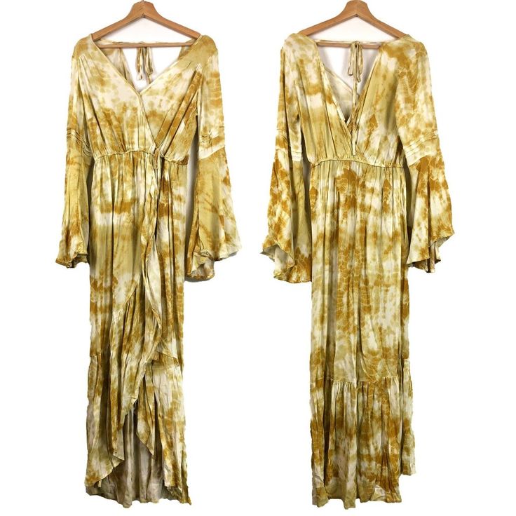 In Excellent Condition! No Visible/Known Flaws. Nwt! Approximate Measurements (Flat) Chest: 21" Waist: 12" (Elastic) Length: 53" Material: 100% Viscose Care: Hand Wash Cold, Line Dry B633 Yellow Bohemian Maxi Dress For Fall, Yellow Bohemian Dress For Fall, Yellow Bohemian Fall Dress, Bohemian Gold Maxi Dress With Long Sleeves, Mustard Bohemian Maxi Dress, Yellow Hippie Dress For Vacation, Yellow Bohemian Flowy Maxi Dress, Yellow Flowy Bohemian Maxi Dress, Yellow Bohemian Maxi Dress For Festival