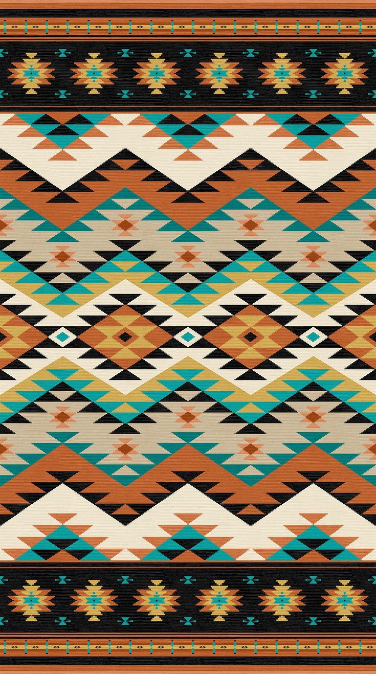 an old navajo rug with different colors and patterns