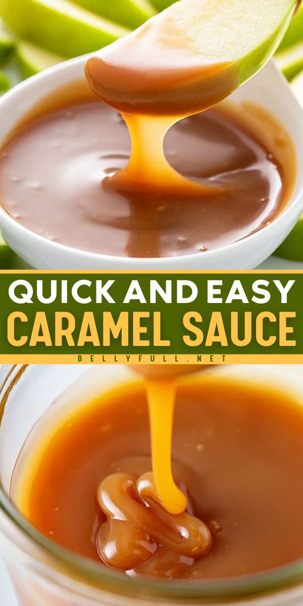 Whip up this Quick and Easy Caramel Sauce recipe in 10 minutes with just 5 ingredients! Perfect for drizzling over desserts, stirring into iced coffee or for dipping. A must for easy sauce recipes! Easy Caramel Sauce, Homemade Staples, Caramel Sauce Recipe, Easy Caramel, Caramel Recipes Sauce, How To Make Caramel, Homemade Caramel Sauce, Homemade Syrup, Salted Caramel Sauce