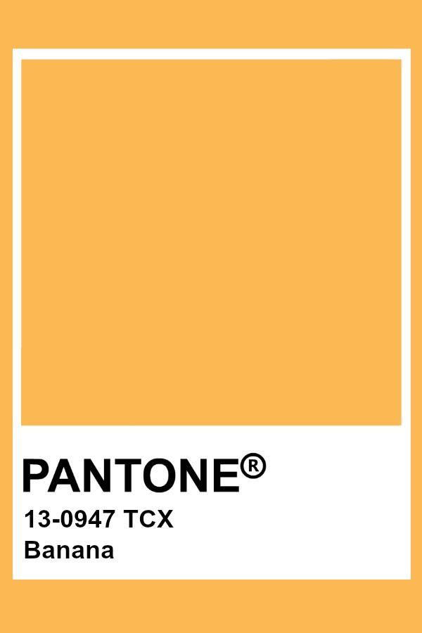 pantone's banana yellow color is shown with the words, 3 - 007 tcx