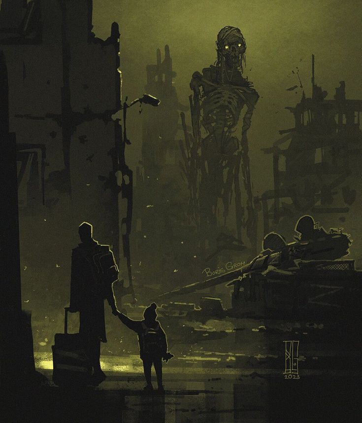 Boris Groh, Dystopian Art, Giant Skeleton, Apocalypse Aesthetic, Post Apocalyptic Art, Apocalypse Art, 8bit Art, Post Apocalypse, Scary Art