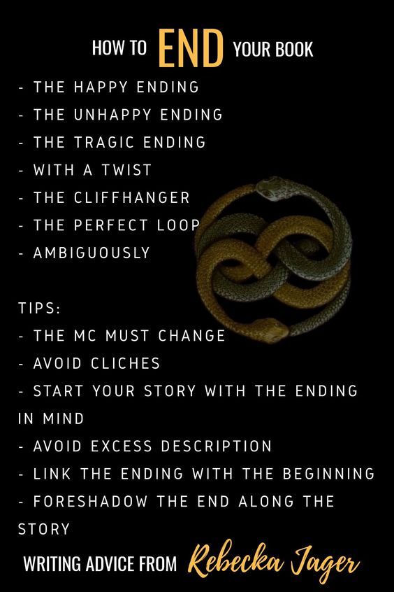 the book cover for how to end your book, with an image of a snake on it