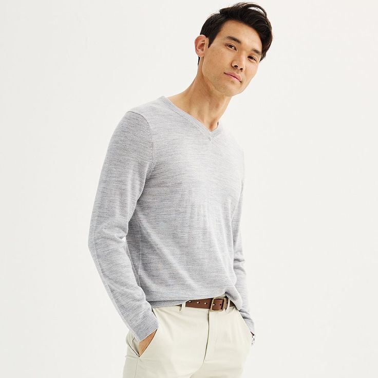 Apt. 9 defines handsome style with this Merino v-neck sweater. FEATURES V-neck Ribbed cuffs Long sleevesFIT & SIZING 27.5-in. lengthFABRIC & CARE Acrylic, Merino wool Imported Machine wash - Delicate Size: XXL. Color: Cloud Morning. Gender: male. Age Group: adult. Winter Relaxed Fit V-neck Sweater, Classic V-neck Sweater With Ribbed Cuffs, Elegant Gray V-neck Sweater, Relaxed Fit V-neck Sweater For Winter, Fitted V-neck Top With Ribbed Cuffs, Classic Fitted Solid V-neck Sweater, Classic V-neck Top With Ribbed Cuffs, Classic Relaxed Fit Long Sleeve V-neck Sweater, Classic Long Sleeve V-neck Sweater With Relaxed Fit