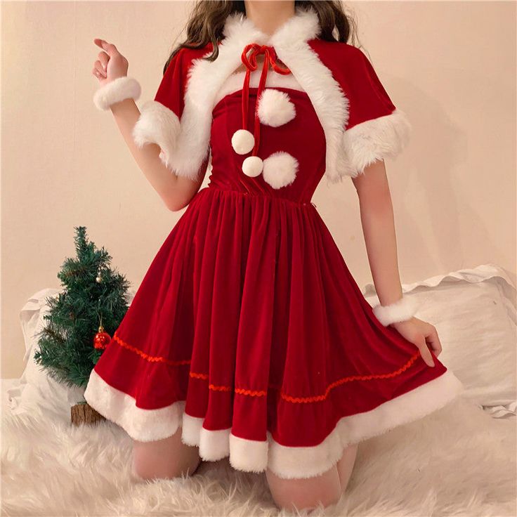 Christmas Cosplay Dress Set PN4674 ●Size: S: Bust: 72 cm, Length: 75 cm M: Bust: 74 cm, Length: 77 cm L: Bust: 76 cm, Length: 79 cm (Please allow 1-3cm differs due to manual measurement.As different computers display colors differently,the color of the actual may vary slightly from the above images.Thanks for your understanding.) ●Material: soft ●About Shipping: We attach great importance to the orders of each customer and parcel delivery. 1.Processing time: 2-3 business days. 2.Shipping time: 10-15 business days to US, please allow 3-4 weeks shipping to other country.(Shipping times can be affected by variable customs clearance times or public holidays.) Harajuku Style Cosplay Costume For Winter, Red Harajuku Cosplay Costume For Costume Party, Red Harajuku Style Cosplay Costume For Costume Party, Red Harajuku Cosplay Costume For Themed Events, Red Harajuku Dress For Halloween, Red Harajuku Style Dress For Halloween, Red Anime Costume For Costume Party, Fitted Red Anime Cosplay Costume, Red Fitted Anime Cosplay Costume