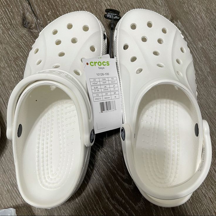 Crocs Baya Unisex Clog Sandals White Size Men’s 6,7 / Women’s 8,9 10126-100 Comfort Summer Synthetic Slip-resistant Clogs, White Slip-resistant Clogs For Summer, Spring Beach Clogs With Slip-resistant Soles, Spring Beach Clogs With Slip-resistant Design, Comfortable Slip-resistant Clogs For Beach, White Slip-resistant Sandals For Spring, White Non-slip Clogs For Spring, Beach Slip-on Slip-resistant Clogs, Non-slip White Clogs For Spring