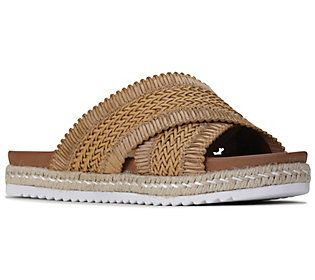 Like a day at the beach for your feet, the Tinny sandal offers sun-kissed style, crisscrossed woven straps, and an insole that keeps you comfortable all day. From Los Cabos. Adjustable Strappy Wedge Sandals For Beach, Brown Woven Sole Sandals For Summer, Strappy Sandals For Beach Season Vacation, Brown Braided Sandals For Vacation, Summer Strappy Wedge Sandals For Beach, Adjustable Strappy Sandals For Beach, Braided Open Toe Sandals For Summer, Casual Braided Sandals For Summer, Casual Braided Sandals For Spring