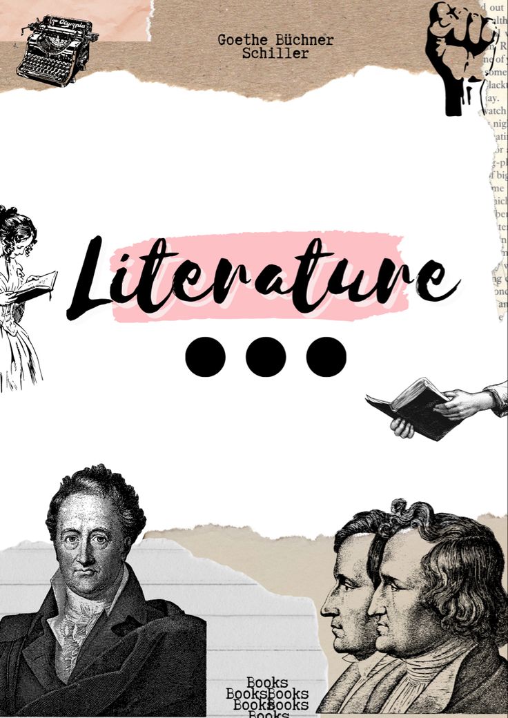 the cover of literature, with an image of two men and one woman