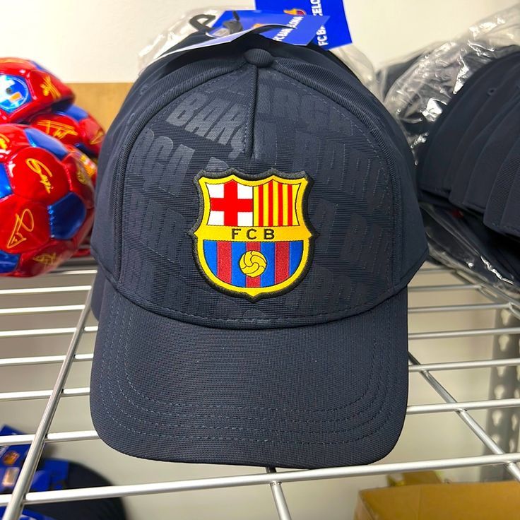 Barcelona Fc Blaugrana Hat Hat From Spain Size: Adult Large Color : Blue Blue Sports Hat With Short Brim, Blue Short Brim Sports Hat, Navy Fan Merchandise Cap, Blue Curved Brim Fan Merchandise Hat, Blue Curved Brim Hat For Fan Merchandise, Patagonia Beanie, Jack Hat, Black Cowboy Hat, Blank Hats