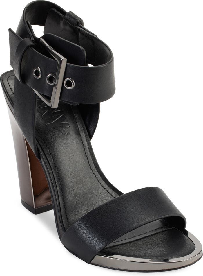 DKNY Terah Block Heel Ankle Strap Sandal (Women) | Nordstrom Michael Kors Fall, Strap Sandals Women, Black Sandals Heels, Foot Jewelry, Women's Heels, Dress Sandals, Dress And Heels, Sandal Women, Strap Dress