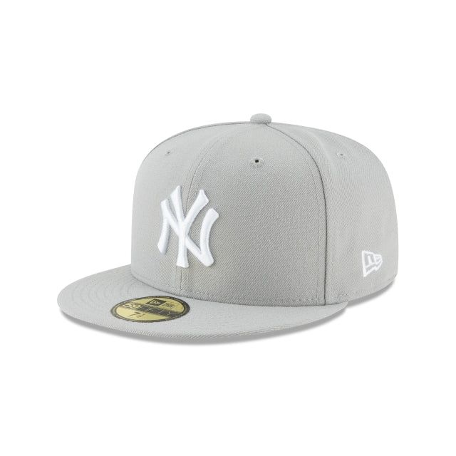 new york yankees 59fifty on - field low profile cap in grey / white