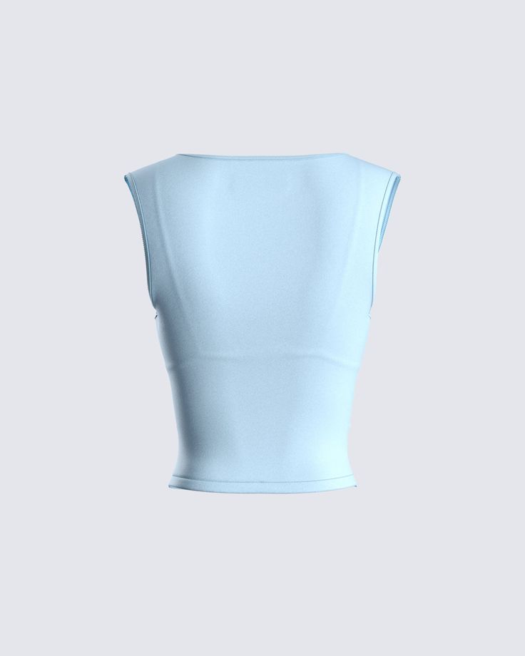 Even in the summer heat, you will be the hottest thing with this baby blue cropped to😏 Features an exposed cut-out front, and triangle bra inserts for an alluring and exciting twist on a timeless piece 💙 Indie Baby, White Corset Dress, Bra Inserts, Fitted Maxi Dress, Blue Jersey, Mesh Maxi Dress, White Corset, Pink Fits, Cut Out Top