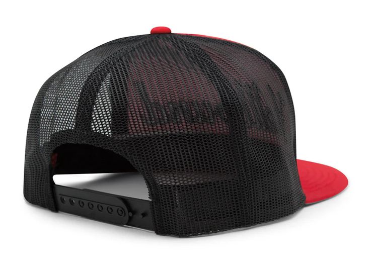 5 panel flat bill trucker baseball cap. Plastic snap matching trucker mesh. HELLBOUND front embroidery in 3D raised lettering with a side embroidery as well. This cap has an adjustable snap back. This is a One Size Fits Most. It will accommodate cap sizes from 6 5/8" through 7 5/8" NOTE: Ships within 1-2 business days. 47% Cotton / 25% Polyester / 28% Nylon COLOR: RED front / BLACK mesh ITEM # ETC-825-RED-BLK Red Devil, Event Gifts, Border Print, Wiggle Dress, Snap Back, Snap Backs, Black Mesh, In 3d, Trucker Cap