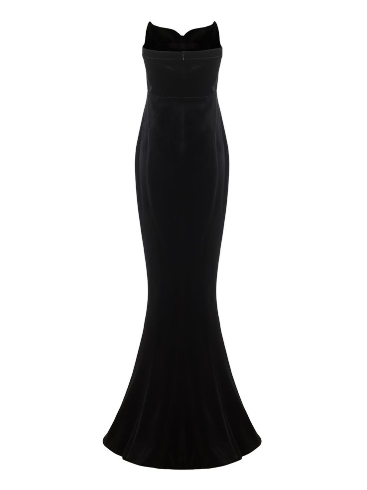 Romance is in the air this season, and it has everything to do with the Juliana Velvet Dress. Look and feel lavish for extravagant events in this dreamy, strapless design that fits you like a glove. It features a hot drill detail and fishtail skirt to give the sexy dress some unique style. Wear it for a date night or evening under the stars. Velvet fabric Fishbone clasp Fishtail skirt Hot drill design Dry clean only Elegant Strapless Mermaid Dress For Evening, Strapless Evening Mermaid Dress With Sweep Train, Glamorous Strapless Mermaid Evening Dress, Strapless Mermaid Dress With Fitted Bodice For Evening, Evening Maxi Dress With Fitted Bodice And Fishtail, Evening Fishtail Gala Dress, Elegant Fishtail Evening Dress For Cocktail, Elegant Fishtail Cocktail Evening Dress, Embellished Fishtail Evening Dress