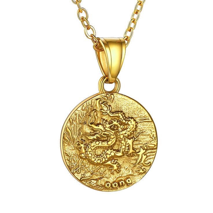 PRICES MAY VARY. 🐉This Chinese zodiac necklace, 2024 is the year of dragon, By wearing this dragon necklace, your luck may greatly be improved in all aspects. 📌MATERIALS: This Coin medallion necklace with carved Chinese zodiac animal patterns.crafted in stainless steel and 5 times plated with 18 Karat Gold, Stainless steel jewelry will never tarnish or fade away. Stainless steel is also a great choice for someone whose skin is sensitive to metal. Also, it will not turn your skin green or any o Zodiac Sign Amulet Jewelry As A Gift, Gold Clavicle Chain Jewelry As A Gift, Gold Zodiac Sign Amulet Necklace, Symbolic Zodiac Sign Jewelry For Birthday, Gold Coin Necklace With Zodiac Sign, Symbolic Zodiac Sign Jewelry For Birthdays, Gold Clavicle Chain Jewelry For Birthday, Zodiac Sign Pendant Jewelry Gift, Gold Zodiac Sign Necklaces For Birthdays