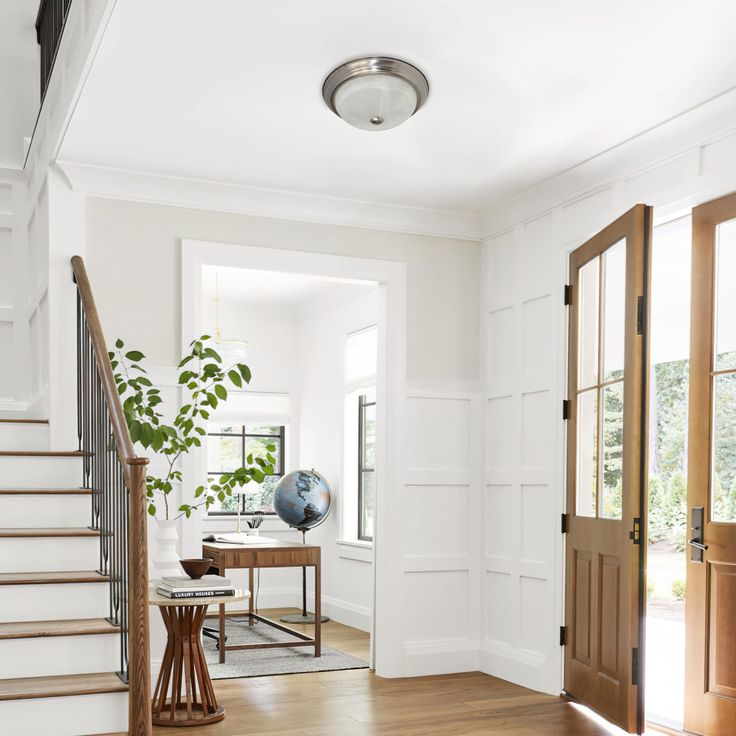 the entryway is clean and ready for guests to use it as an entrance way