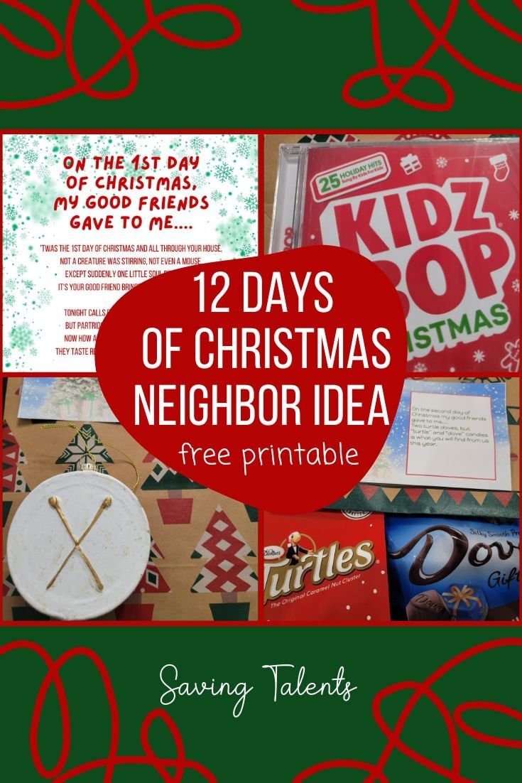 the twelve days of christmas neighbor idea with free printables