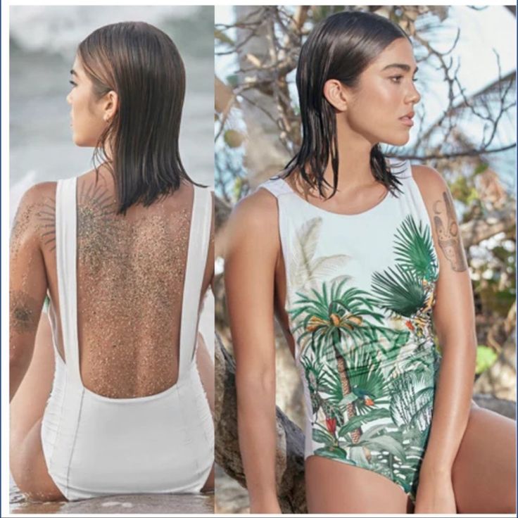 Jungle High Neck One Piece Features A High Beck And An Open Back With A Latin Bottom Fit.One Piecehigh Backlatin Bottom Fit. Polyester & Elastane Large Tropical White One-piece Swimwear, White Beachwear Bodysuit With Lined Body, White Lined Bodysuit For Beachwear, White Lined Bodysuit For Beach, White One-piece Swimwear With Tropical Print, Fitted White One-piece Swimsuit For Sunbathing, Fitted White One Piece For Sunbathing, White Fitted One Piece For Sunbathing, White Summer Bodysuit For Beach