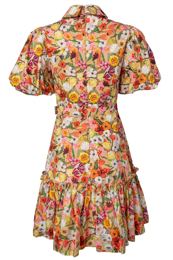 multicolor floral cotton short dress Summer Dress With Multicolor Floral Print, Summer Multicolor Floral Print Dress, Feminine Multicolor Knee-length Dress, Multicolor Knee-length Floral Dress For Spring, Cotton Mini Dress For Garden Party, Multicolor Floral Patchwork Dress For Garden Party, Multicolor Print Midi Dress For Spring Garden Party, Floral Print Multicolor Dress For Garden Party, Multicolor Print Dress For Garden Party