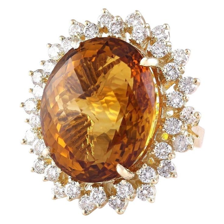 Orange Diamond, Yellow Gold Diamond Ring, Gold G, Gold Diamond Ring, Natural Citrine, Yellow Sapphire, Gold Diamond Rings, Natural Ruby, Cluster Ring