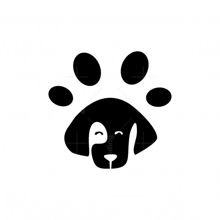 a black dog's paw is shown in the shape of an animal's face