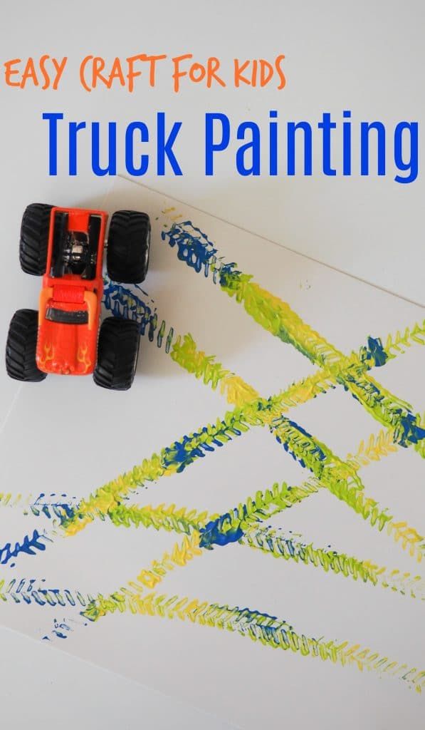 an easy craft for kids to do with truck paintings