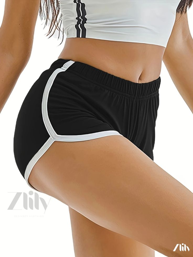 Zlily - Elasticated Waist Hotpants: Versatile Workout and Yoga Shorts for Spring & Summer, Womens Fashion Celana Kargo, Sports Shorts Women, Sports Shorts, Shorts Women, Yoga Shorts, Mongolia, Botswana, Straight Pants, Brunei