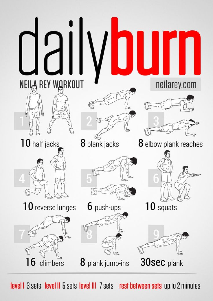 a poster showing how to do a daily workout for the entire body, with instructions