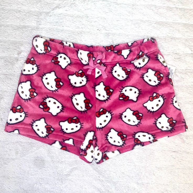 Hello Kitty Pajama Shorts - Size M Super Soft, Cloud-Like Hello Kitty Shorts Brand New Cute Pajama Party Shorts, Cute Pajama Shorts For Pajama Party, Cute Pajama Shorts For Sleep, Cute Pajama Shorts For Sleepover, Playful Short Sleepwear For Pajama Party, Cute Short Sleepwear For Loungewear, Cute Short Sleepwear For Pajama Party, Cute Stretch Sleepwear For Pajama Party, Cute Short Length Sleepwear For Pajama Party