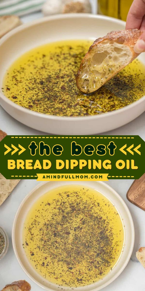 Learn how to make The Best Bread Dipping Oil! This homemade condiment from scratch is made with a dried blend of spices and rich, aromatic olive oil. It's one of the best homemade sauces you can make! Italian Bread And Olive Oil Dip Recipes, Dipping Sauces For Bread, Bread For Oil Dipping, Bread Dips Recipes Oil, Roasted Garlic Olive Oil Dip, Olive Oil Bread Dip Gift, Garlic Dipping Oil For Bread, Dipping Oils For Bread, Irresistible Olive Oil Bread Dip