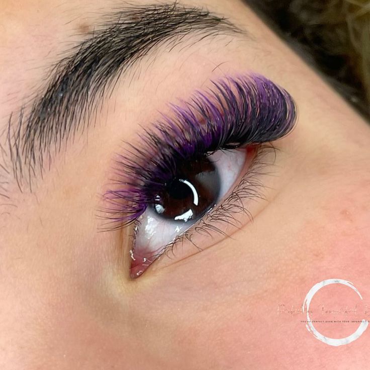 Offering colored lash extensions will help you upsell your services and show your skill and expertise. Here are some great ideas for different styles. #coloredlashextensions #coloreeyelashextensions #eyelashextensions #bluelashextensions #pinklashextensions #purplelashextensions #pmuhub Colored Eye Lashes Extensions, Cute Eyelash Extensions With Color, Pink And Purple Eyelash Extensions, Purple Lash Extensions Styles, Eyelash Extensions With Purple, Lash Color Extensions, Pop Of Color Lash Extensions, Red And Black Lashes, Lash Extensions With Purple