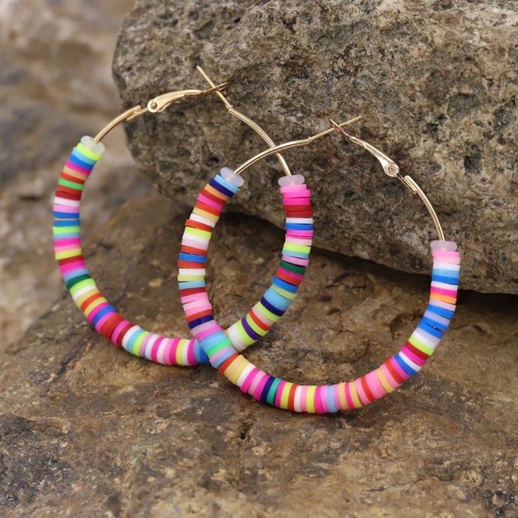 Boho Multi Color Hoop Earrings. Diameter 2" New In Original Packaging. Smoke Free, Pet Free Home. Price Is Firm. Trendy Colorful Hoop Jewelry, Colorful Small Hoop Trendy Earrings, Trendy Small Hoop Colorful Earrings, Trendy Colorful Small Hoop Earrings, Colorful Trendy Hoop Earrings, Multicolor Hoop Earrings For Summer, Trendy Colorful Dangle Hoop Earrings, Trendy Colorful Round Hoop Earrings, Trendy Colorful Hoop Earrings