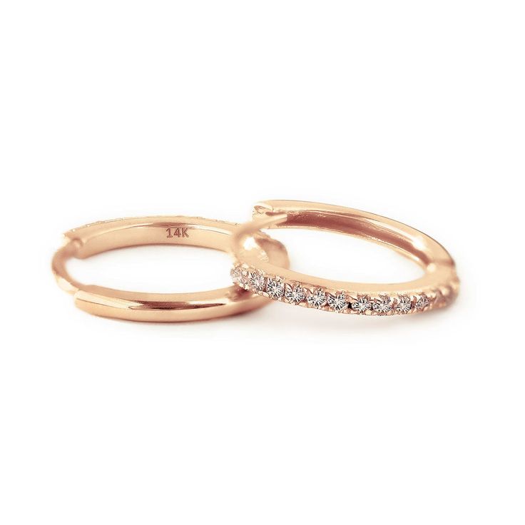 These 14K Solid Rose Gold small hoop earrings are made with ethically sourced Real Diamonds 14K Solid Gold Carat weight: 0.4cts Clarity: SI 1- 2 Hypoallergenic, lead and nickel free Thickness 1.4mm Inside Diameter 10mm Snap closure #ED013 Dainty Rose Gold Tarnish-resistant Huggie Earrings, Rose Gold Small Hoop Diamond Earrings, 14k Rose Gold Fine Jewelry Hoop Earrings, 14k Rose Gold Hoop Earrings Fine Jewelry, 14k Gold Rose Gold Huggie Earrings, 14k Rose Gold Hoop Earrings, Rose Gold Diamond Huggie Earrings, Rose Gold Tarnish-resistant Dainty Huggie Earrings, Classic Rose Gold 14k Cartilage Earrings