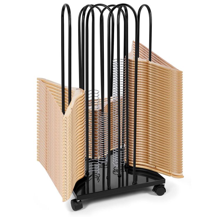 an image of a magazine rack on wheels