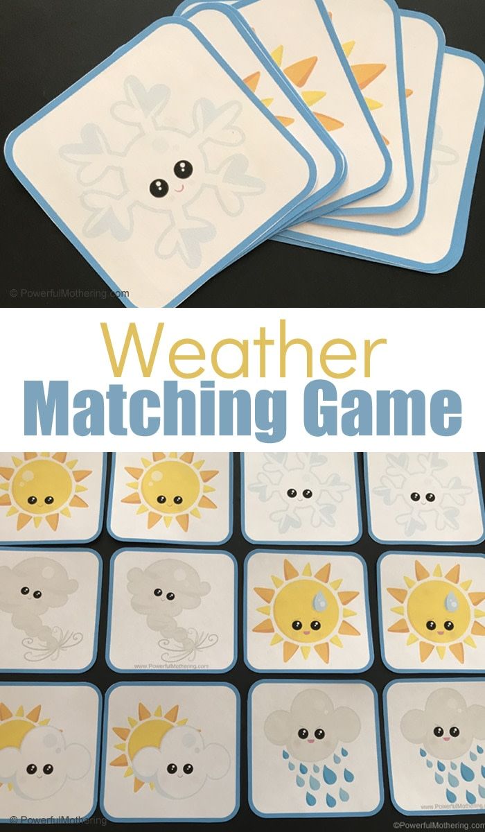 the weather matching game for toddlers to play with