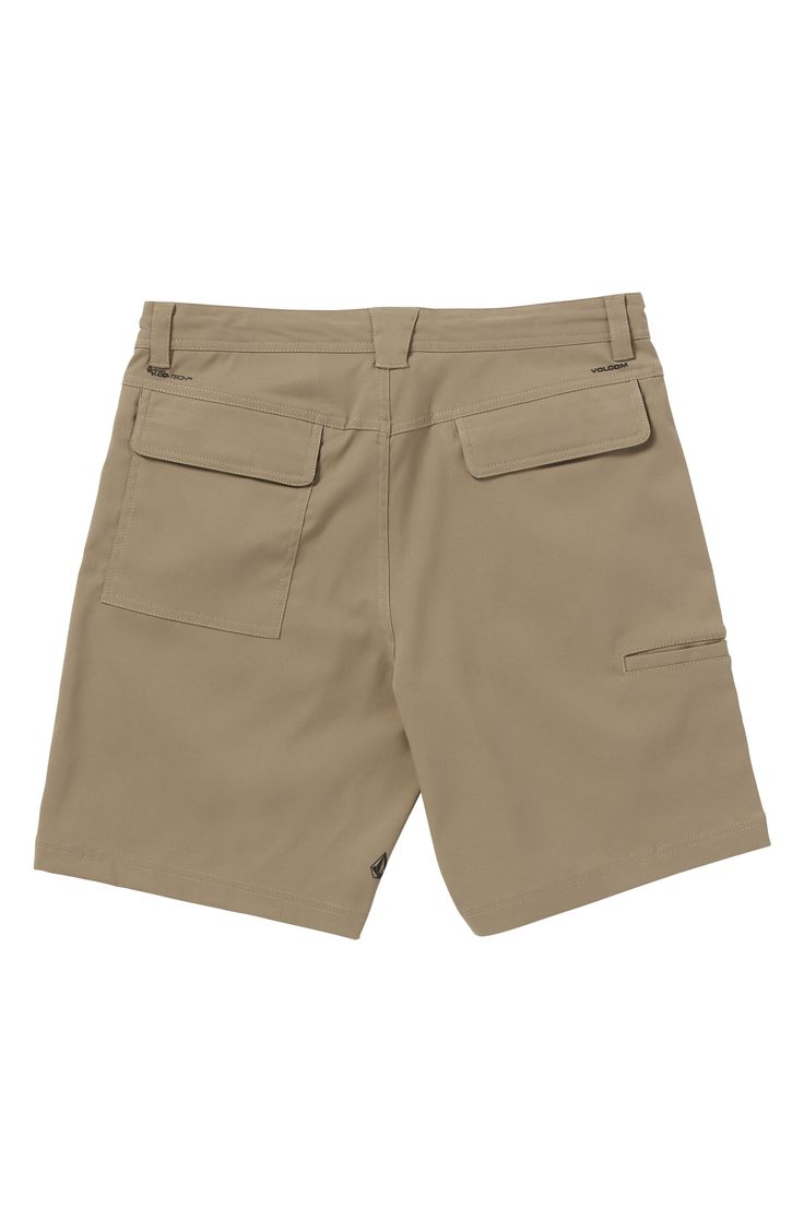 Sporty all-terrain shorts feature a water-repellent finish and antimicrobial fabric that prevent odor-causing germs, keeping you cool and comfy all day long. 9" inseam (size 32) Zip fly with button closure; drawstring waist Five-pocket style Antimicrobial fabric engineered to inhibit the growth of odor-causing germs Water repellent 97% recycled polyester, 3% elastane Machine wash, dry flat Imported Outdoor Bermuda Cargo Shorts With Built-in Shorts, Bermuda Cargo Shorts With Built-in Shorts For Outdoor, Solid Color Outdoor Shorts, Solid Short Bottoms For Outdoor, Outdoor Bermuda Shorts With Built-in Liner, Short Bottoms With Functional Pockets For Camping, Camping Shorts With Side Pockets, Bermuda Shorts With Side Pockets For Outdoor Activities, Bermuda Shorts With Side Pockets For Outdoor