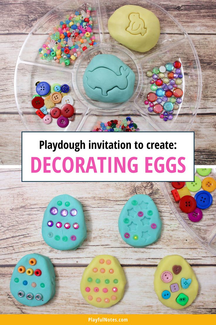 playdouh is an easy and fun way to create decorative eggs for easter or any time of the year