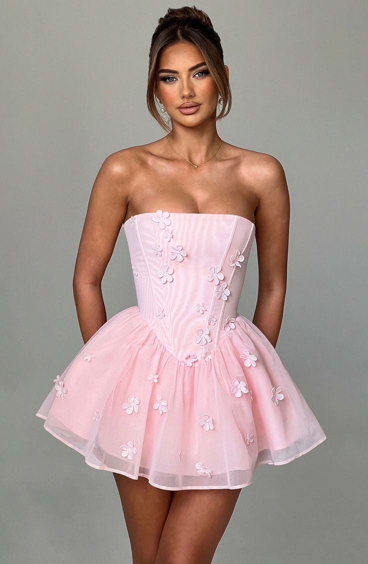 Justina Playsuit - Blush Shorts With Skirt, Birthday 28, Homecoming Dresses Corset, Princess Fantasy, Midi Dress Wedding Guest, Long Sleeve Homecoming Dresses, Split Long Dress, Boned Bodice, Homecoming Dresses Long