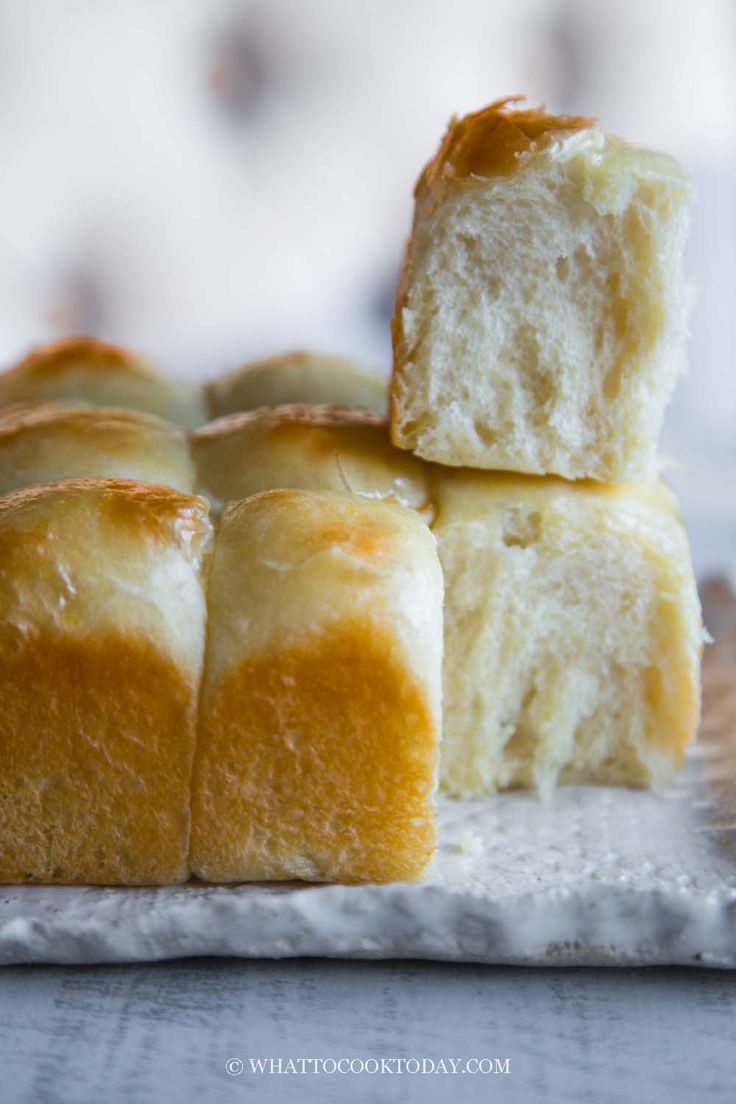 several pieces of bread stacked on top of each other