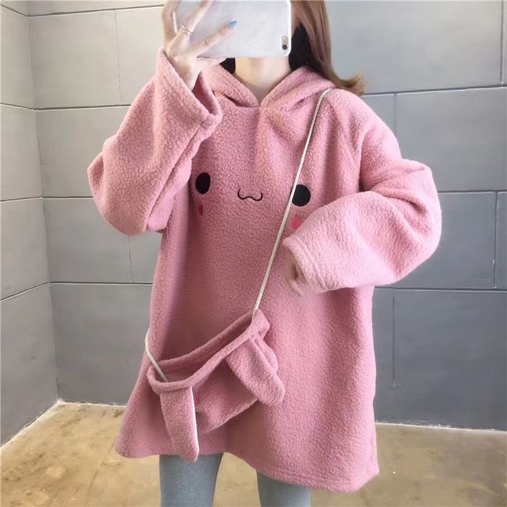 ♡ Material: Polyester♡ Size Information: Please see size chart from the last picture♡ Machine Wash Light with Cold Water; Machine Dry♡ Order Processing Time: 7 business days Fluffy Hoodie, Bunny Hoodie, Bunny Bags, Unique Hoodies, Side Bag, Bunny Ears, Pink Hoodie, Hooded Pullover, Outfit Casual