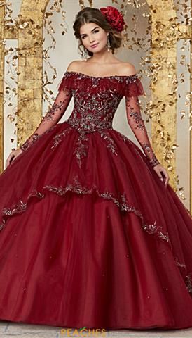 Vizcaya 89235 Mori Lee Quinceanera Dresses, Long Sleeve Quinceanera Dresses, Red Ball Gowns, Red Ball Gown, Quinceñera Dresses, Long Sleeve Ball Gowns, Hat Jewelry, Quince Dress, Quinceanera Dress