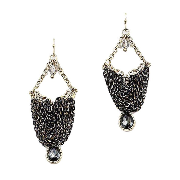 This High End Fine Jewelry Look Earring In This Season Drape And Drop Silhouette Is Rave Of The Runway. A Cascade Of Vintage Looking Chain Links Is A Must Have Beauty. Dangle This Stunning Tear Drop As It Catches All The Shimmer And Shine. Delicate And Light On Your Ear Vintage Chain And Filigreed Multi-Faceted Black Tear Drop Bead 2” H X 1” W For Pierced Ears Also In Gold Glamorous Black Metal Jewelry, Chic Metal Chain Earrings, Formal Chain Metal Earrings, Chic Silver Chain Jewelry For Evening, Chic Evening Silver Chain Jewelry, Party Silver Chain Drop Earrings, Metal Drop Earrings With Silver Chain, Silver Chain Drop Earrings, Black Jewelry With Silver Chain For Party