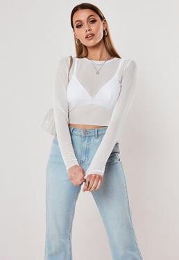 White Mesh Top Outfit, Transparent Shirt Outfit, Sheer Top Outfit, Basic Tshirts, Mesh Top Outfit, White Mesh Top, White Tops Outfit, Boys Costumes, White Sheer Top