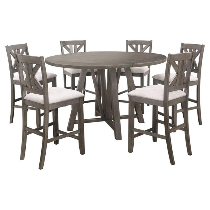 a round table with four chairs around it