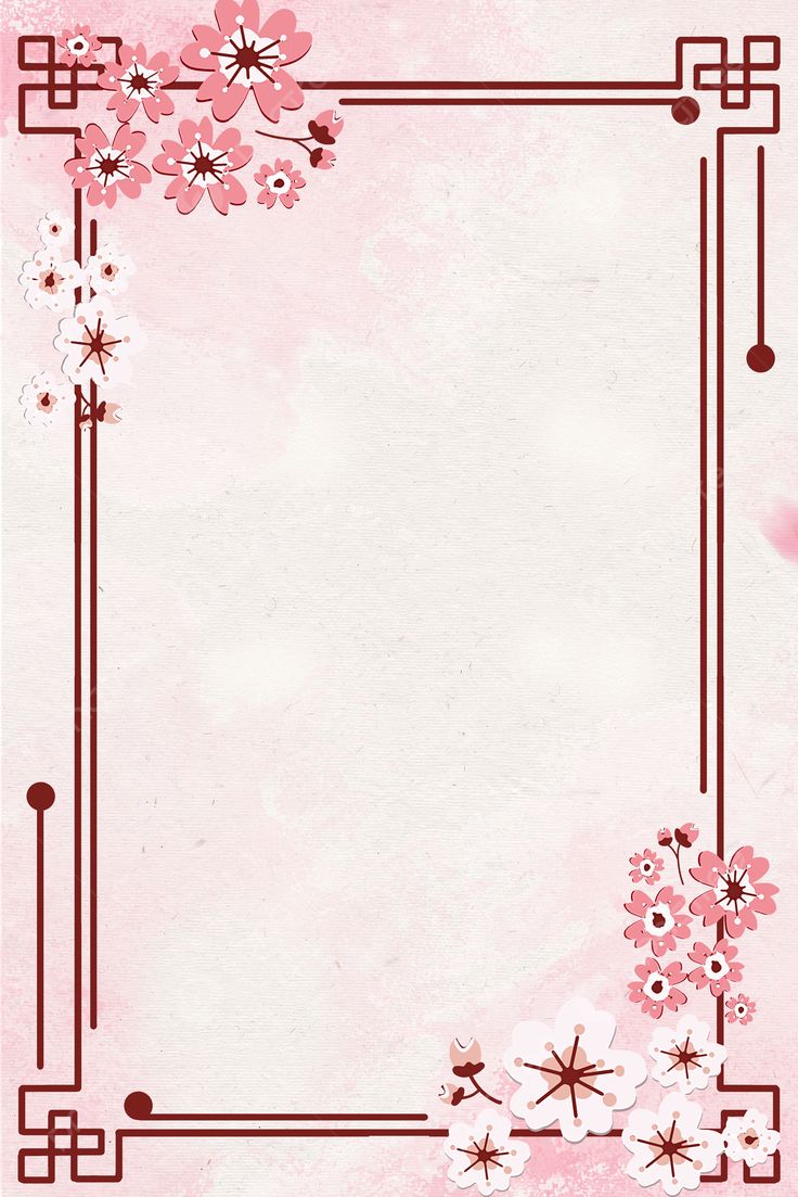 a pink background with flowers on it