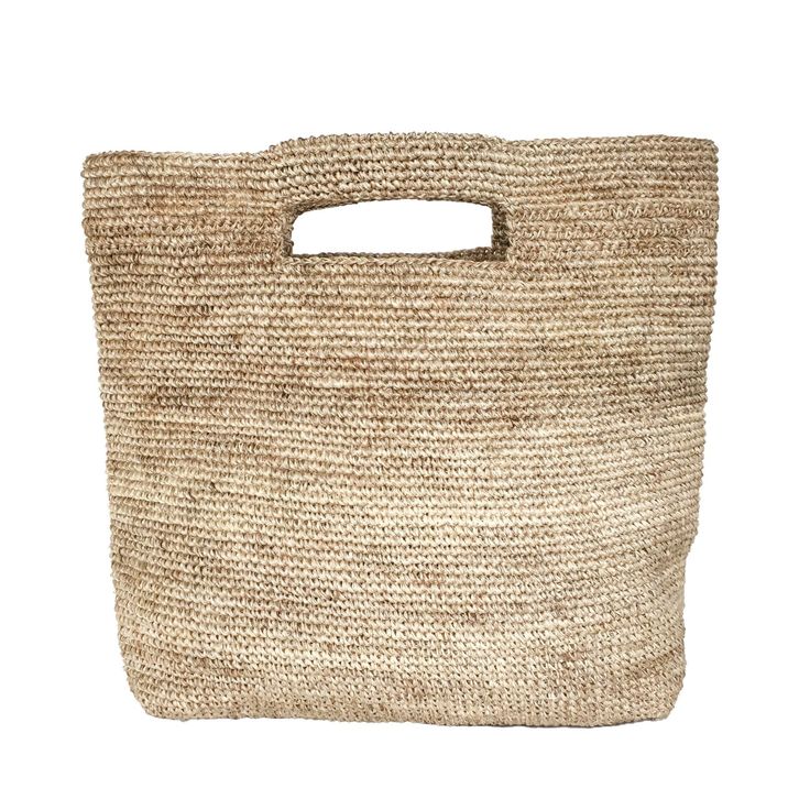 "A unique piece handmade specially for you! This beautiful handwoven tote is made by artisans from Santander, Colombia. 100% made of Fique natural fiber, a plant similar to Agave, it is the perfect summer accessory to be used out in the city or to spend a day at the beach. With two easy to carry top handles, you will want to carry it around everywhere you go! Approximate Dimensions: Width: 15.5\" / 40 cm Height: 13.8\" / 35 cm Depth: 2.4\" / 6 cm All of our bags are 100% handmade from natural fi Boho Handbag, Handwoven Bag, Boho Handbags, Summer Tote Bags, Summer Tote, Handmade Baskets, Summer Bag, Market Tote, Basket Bag