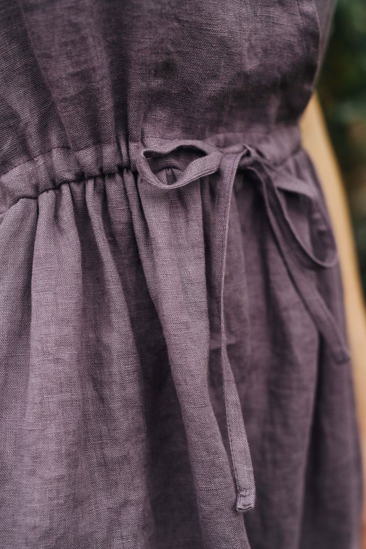 "Borneo dress, Linen dress, Bridesmaid's dress, Women linen dress, Summer linen dress, Beach linen dress, Birthday linen dress, Wedding dress -----------We do make custom made clothes. Just let us know your measurements ------------------- * Name: Borneo dress * Color: LAVENDER * Handmade * 100% washed and softened Lithuanian linen * With belt * Length of the dress - 95 cm * Length of the sleeves - 23 cm The model is 178 cm height and is wearing size S. Choose your size (your body measurements) Linen A-line Maxi Dress For Brunch, A-line Linen Maxi Dress For Brunch, Linen A-line Mini Dress For Beach, Bohemian Linen Dress For Garden Party, Summer Linen Sundress For Garden Party, Beach Linen Dress With Tie Back, Knee-length Tie Waist Beach Dress, Knee-length Beach Dress With Tie Waist, Linen Mini Dress For Garden Party