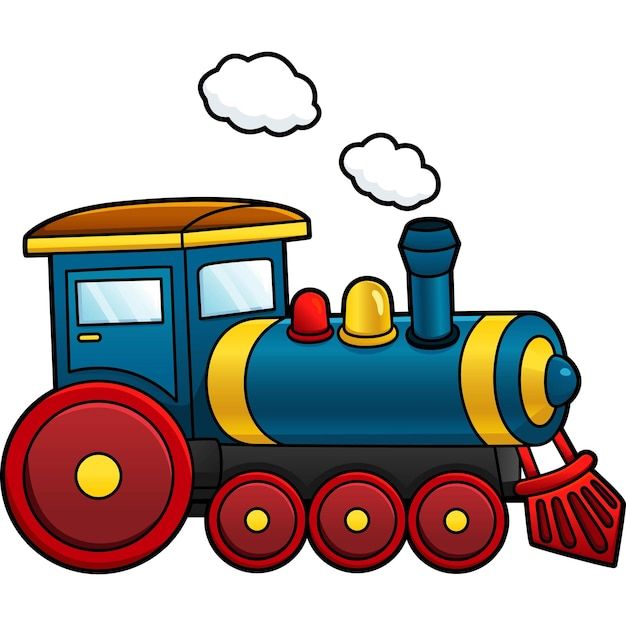 Steam locomotive cartoon clipart illustr... | Premium Vector #Freepik #vector #train-cartoon #steam-engine #kids-train #locomotive Happy Birthday Gif Images, Train Cartoon, Train Clipart, Paper Train, Train Vector, Train Illustration, School Art Activities, School House Rock, Cartoon Clipart