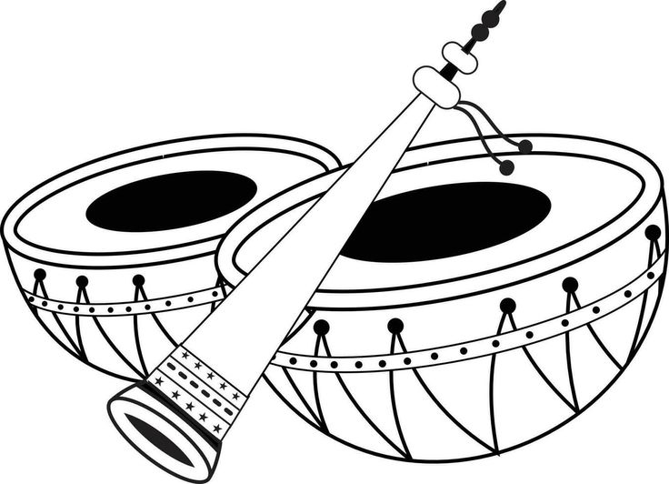 an image of a musical instrument coloring page